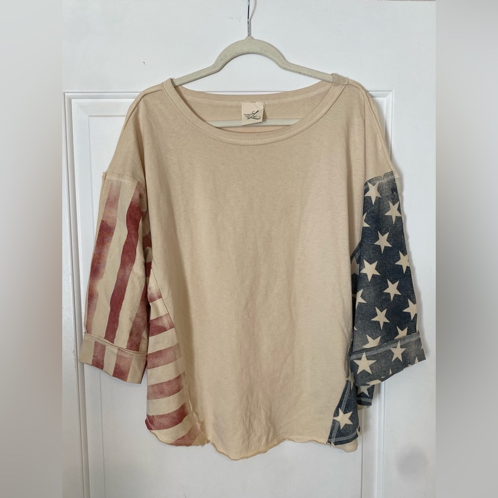 Artistic Works by Lu American Flag Dolman Top